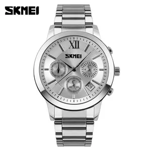 SKMEI 9097 Branded Stainless Steel Watch Japan Movement Quartz Watch Reloj Quartz Qatch Luxury Men Watch for Business