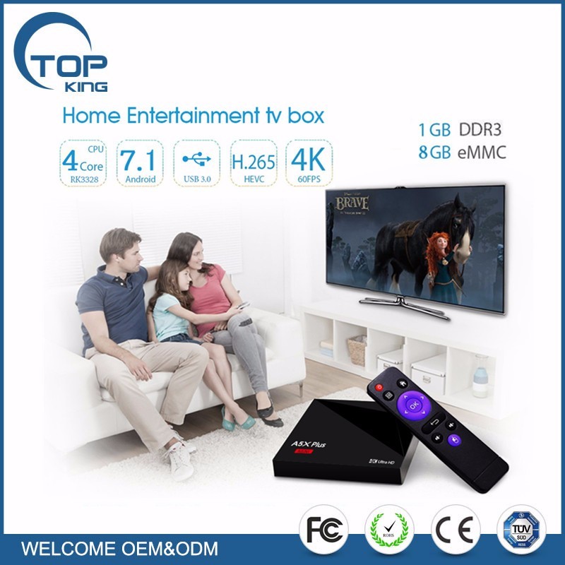 Android 7.1 Smart TV BOX A5X Plus Mini Rockchip RK3328 1 GB/8 GB Set Top Box WiFi UHD 4 K 2 K Support USB 3.0 Android TV