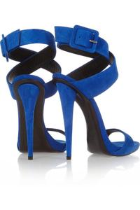 Formato personalizzato blu finta pelle scamosciata superiore cinturino alla caviglia peep toe da donna sandali <span class=keywords><strong>tacchi</strong></span> - Product Image 5
