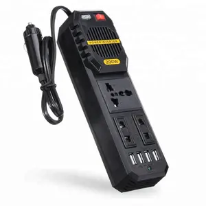 Chargeur onduleur de voiture cc 12V à 220V AC 200W avec prise universelle pour prise EU prise UK