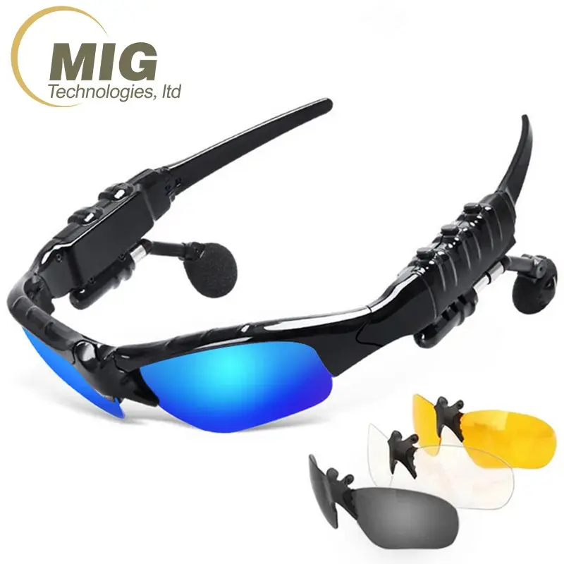 Wasserdichte MP3-Sonnenbrille für den Außenbereich, 270 Grad Drehung Einstellbare, frei kabellose Headset-Sports onnen brille