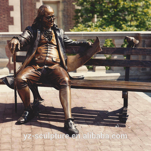 Las películas de vida tamaño bronce viejo hombre sentado estatua en el banco esculturas para la decoración del jardín - Product Image 4