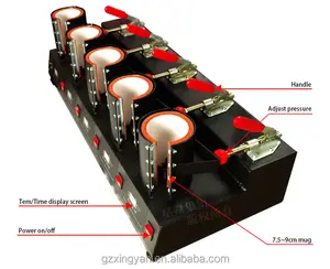 Nuovo combo trasferimento di calore della tazza macchina/5 in 1 tazza macchina della pressa di calore