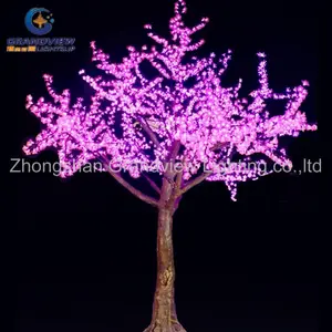 Árvore de flores artificial à prova de intempéries, luz de árvore de cerejeiras artificiais ao ar livre flor de cerejeira led sakura