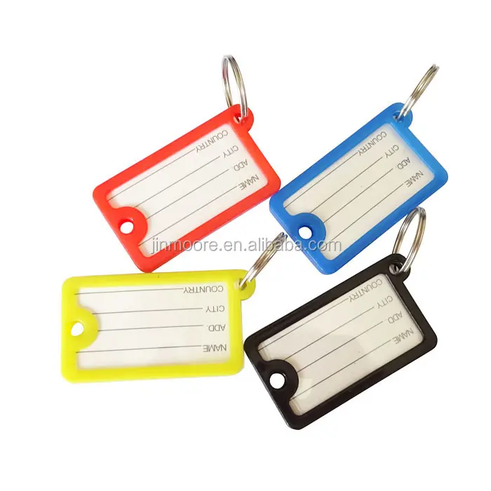 Цветные прозрачные брелки для ключей, пластиковые бирки для ключей, брелок для багажа