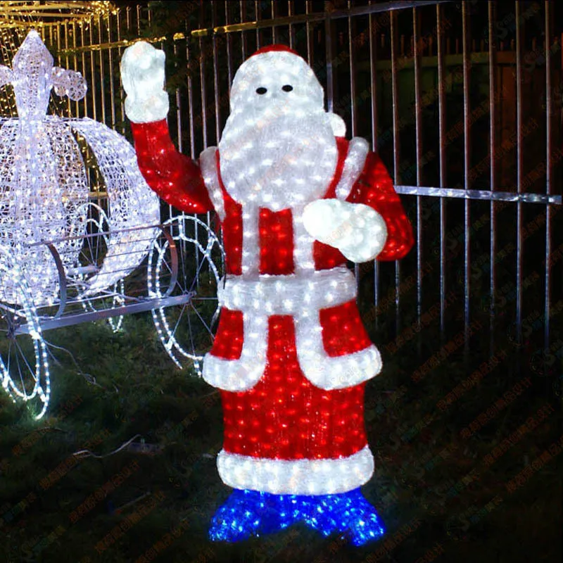 Outdoor Lampu Natal Lampu Dekorasi Natal 3D Santa Claus Led Motif