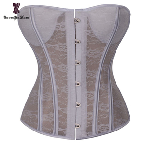 <span class=keywords><strong>Dentelle</strong></span> florale broderie femmes Sexy forte désossé Lingerie de mariée surbuste Corset à lacets <span class=keywords><strong>Bustier</strong></span> avec tasse rembourrée - Product Image 1