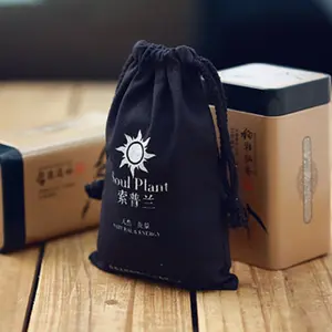 Geri dönüşümlü biobioda promosyon yeni stil siyah pamuk muslin çantası