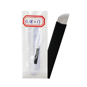 Aguja de tatuaje <span class=keywords><strong>Microblading</strong></span> de cejas de 17 pines <span class=keywords><strong>Agujas</strong></span> de hoja <span class=keywords><strong>Nano</strong></span> de 0,18 MM para <span class=keywords><strong>Microblading</strong></span> profesional - Product Image 3
