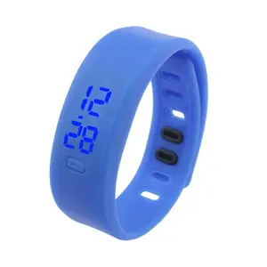 Reloj de pulsera deportivo, de silicona, con luz azul, led st626sw