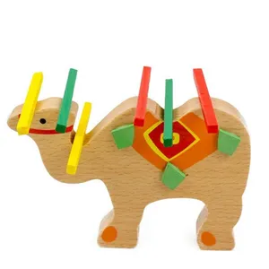 낙타 코끼리 모양 유치원 교육 장난감 나무 시소 동물 균형 장난감
