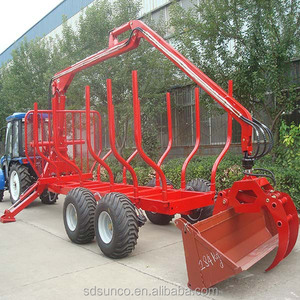 Máy kéo gắn log trailer với cần cẩu, trailer giá bán và crane để tải và dỡ bỏ woods trong lâm nghiệp với Giấy Chứng Nhận CE - Product Image 1