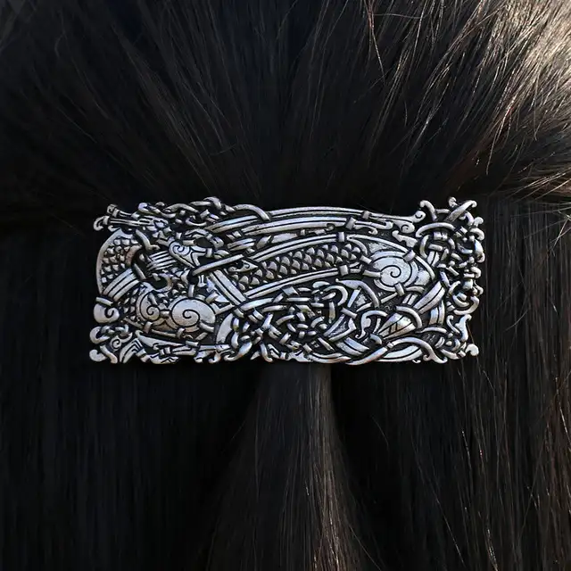 Grosir Klip Rambut Naga Besar Simpul Keltik Viking untuk Wanita Perhiasan Aksesori Rambut
