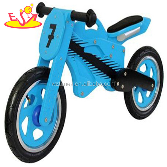 Wholesale cool style blue wooden running balance bike for kids play in home W16C070