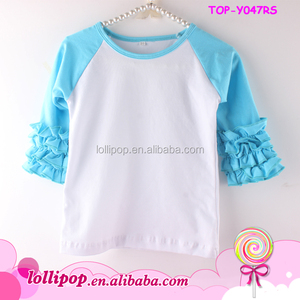 Maglietta Raglan per Bambina con Doppio Strato di Volant, Maniche 3/4 con Volant Decorativo - Product Image 5