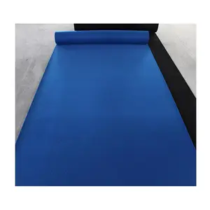 Polyester Blue Outdoor Carpet for Wedding/Plain Exhibition Royal Blue Carpet Felt For Event/Non-Skip Needle Punched Felt Rolls