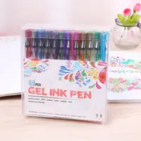 Custom Gepersonaliseerde Merk 12 24 36 48 72 100 Multi Kleur Pastel Neon Metallic Glitter Gel Pen Packs Voor Tekening kleurboek