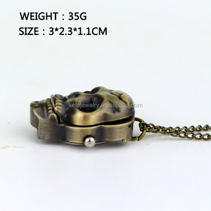 <span class=keywords><strong>Montre</strong></span> <span class=keywords><strong>de</strong></span> poche analogique Vintage pour hommes, tête <span class=keywords><strong>de</strong></span> crâne, cercle Bronze, style gothique, Vintage, Steampunk - Product Image 5