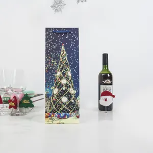 2019 Christmas decoration red wine gift paper gift bag Christmas