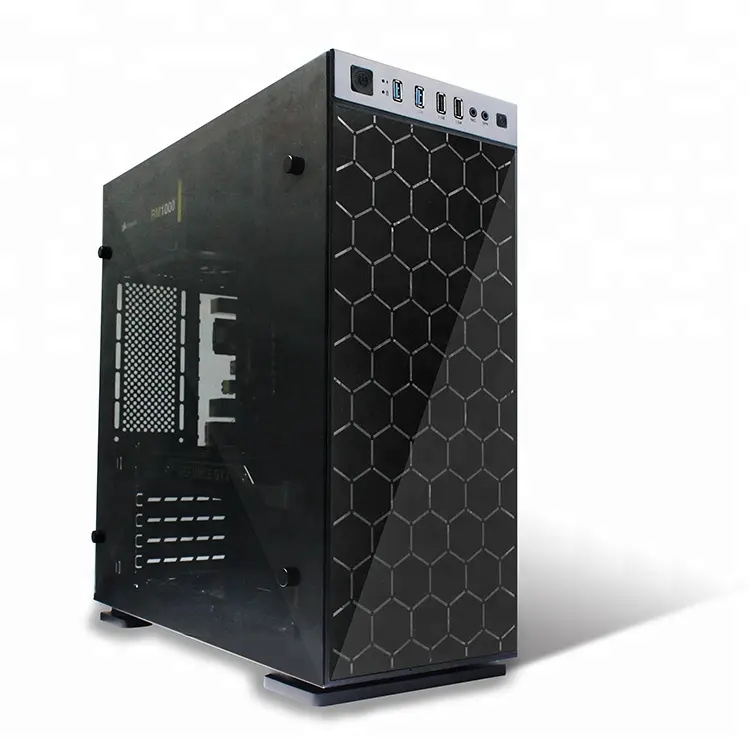 Edelstahl computer gaming micro atx mid tower fall pc