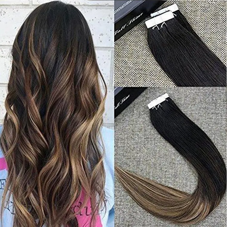 En gros bundle cuticule aligné cheveux vendeur 10A grade ombre extension de cheveux Deux tons couleur cheveux