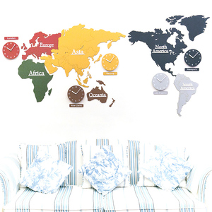 Reloj de Pared Decorativo de Madera MDF Grande y Silencioso Mandelda, Estilo Vintage, Mapa del Mundo, Reloj de Pared de 1.37 m, Reloj con Mapa del Mundo de <span class=keywords><strong>Google</strong></span>, Personalizable - Product Image 4