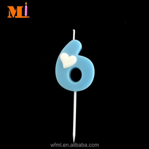 Vela de <span class=keywords><strong>Cumpleaños</strong></span> Gigante con Forma de Corazón y Número, Color Azul Claro, para Decoración de Pasteles, Envío Rápido - Product Image 4