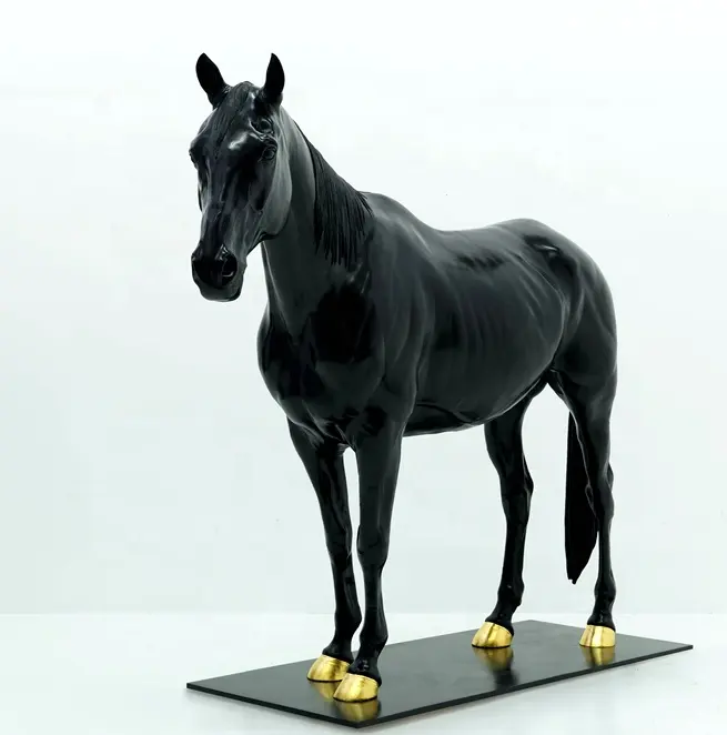 Estátua de cavalo de fibra de vidro personalizada, tamanho de vida da decoração do parque de alta qualidade feita sob encomenda para jardim