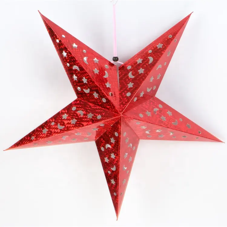 colorful paper pentagram star for indoor and outdoor Christmas decoration