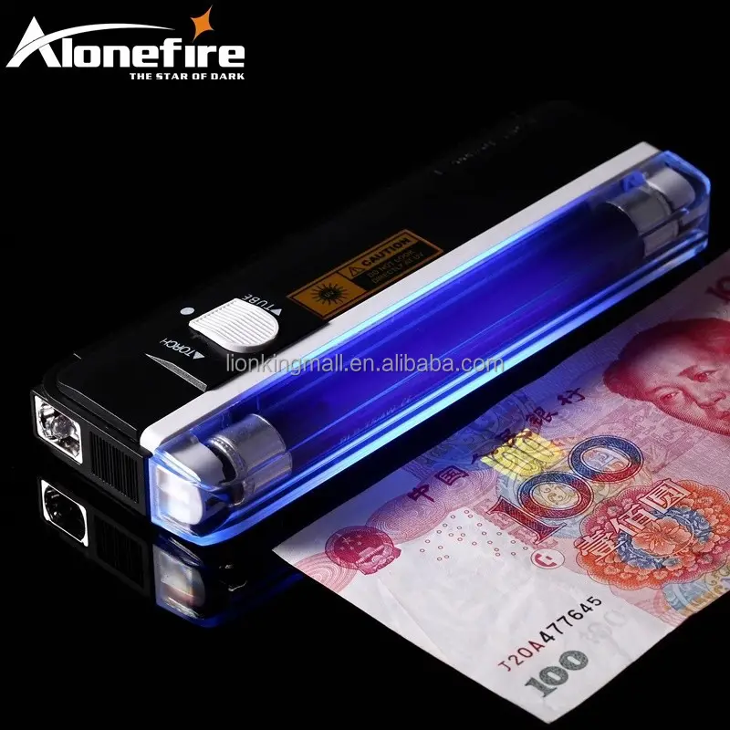 Портативная ультрафиолетовая лампа AloneFire DL01 4 Вт для путешествий, денег, удостоверения личности, паспортов, УФ-детектор, светильник, фонарик, батарея аа