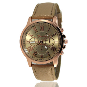 <span class=keywords><strong>Orologi</strong></span> Geneva di Alta Gamma 2017 per Uomo e <span class=keywords><strong>Donna</strong></span>, Orologio Casual con Numeri Romani, Cinturino in Pelle PU, Orologio da Polso al Quarzo - Product Image 4