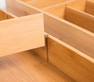 2 Pc Bambou Utilitaire Tiroir Organisateur Ustensile Argenterie Cuillère Couteau Fourchette Rangement Couverts Plateau Bois <span class=keywords><strong>Organisation</strong></span> Réglable - Product Image 4
