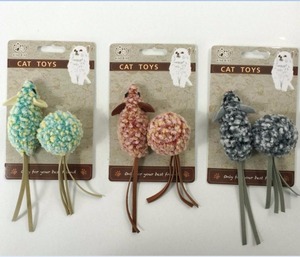Toptan peluş fare topu kedi Teaser oyuncaklar ile ses - Product Image 1