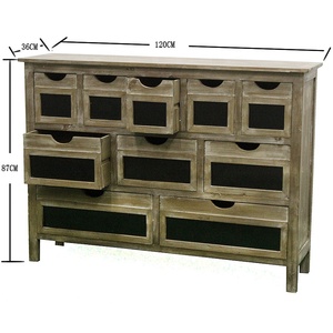 Meuble de rangement rustique en bois massif avec tiroirs et <span class=keywords><strong>tableau</strong></span> noir, fabrication et livraison de meubles pour <span class=keywords><strong>la</strong></span> maison - Product Image 4