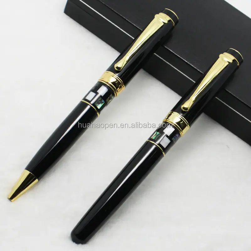 Huahao marca caneta De Metal conjunto com caneta de toque no top de Luxo Clássico vip presente bola ponto caneta caneta de caligrafia conjunto