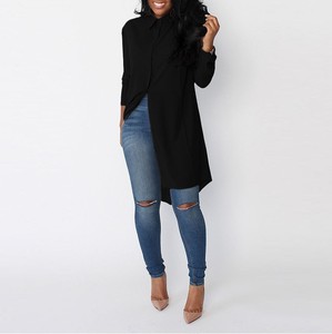 2023 abiti eleganti per camicie a maniche lunghe con disegni estivi per camicie lunghe in Chiffon da donna - Product Image 5