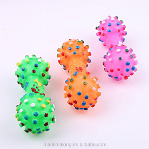 Renkli noktalı dambıl şekilli sıkmak gıcırtılı Faux kemik evcil köpek oyuncak - Product Image 5