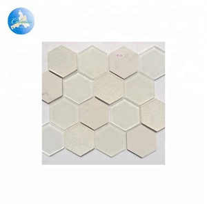 En gros produits hexagone porcelaine brillant en verre carreaux de <span class=keywords><strong>Mosaïque</strong></span> De galets - Product Image 4