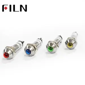 Mini led de lâmpada piloto de 8mm, furo 12v 24v 220v, luzes de led, vermelho, amarelo, azul, verde e branco