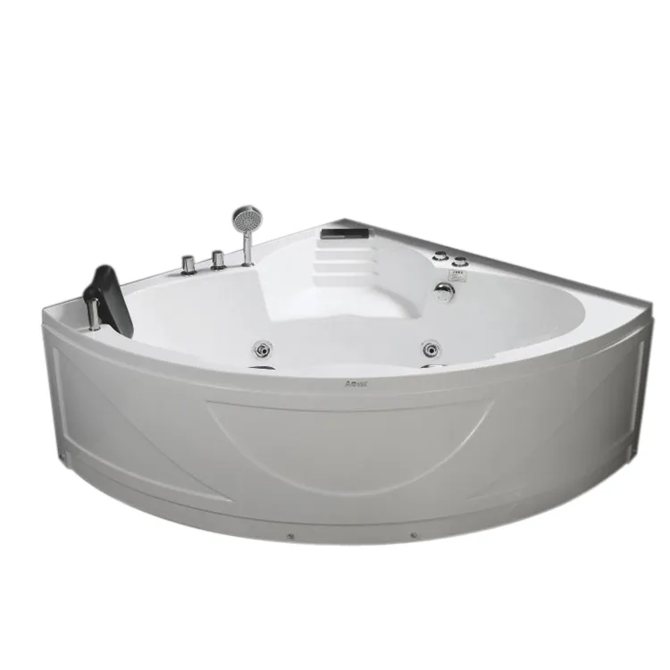 Newest Design Hot And Cold Faucet White Lower Walk In Whirlpool Massage Corner Bathtub