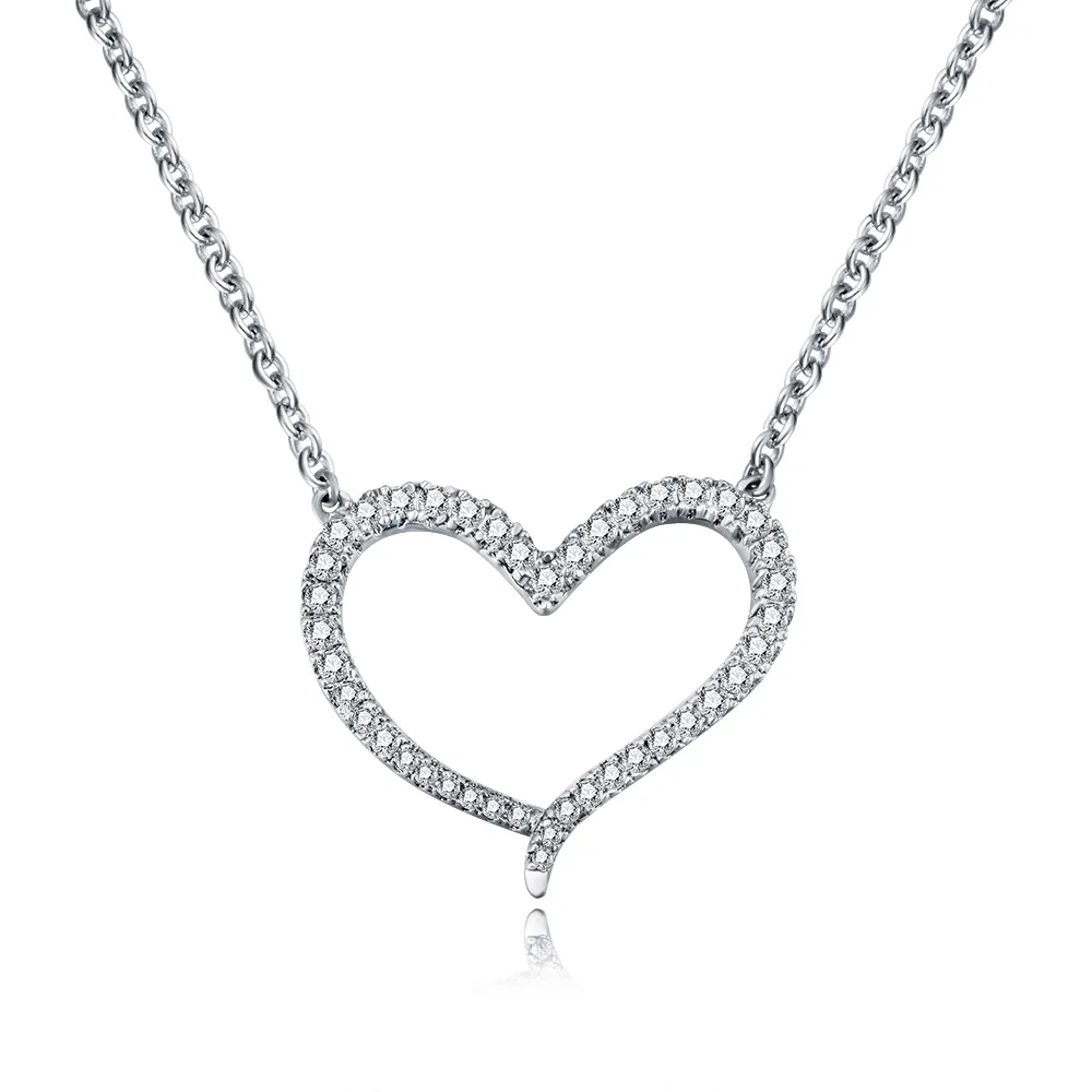 Ожерелье-чокер с сердцем из серебра 925 пробы, аксессуары из белого золота для женщин, ожерелье