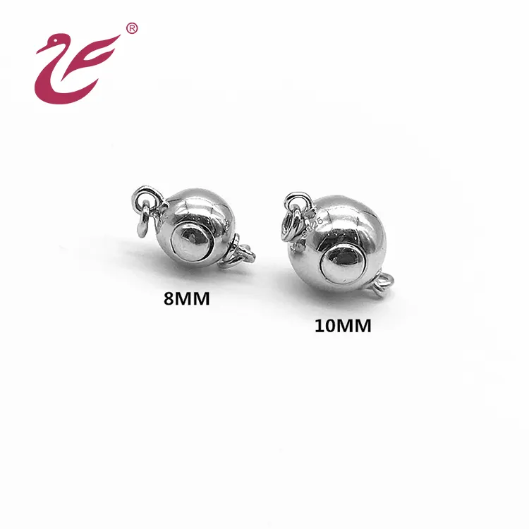 ball accessory fancy 925 sterling silver necklace wire cover closure clasp buckle toggel fashion round clasps for jewelry making
