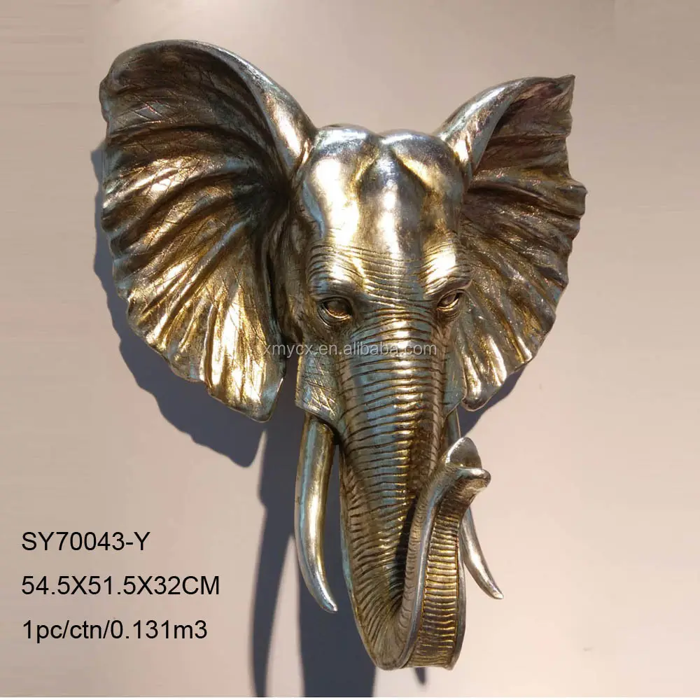 Polyresin animal head decoration wall art elephant