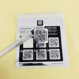 OEM cuộn hai lớp giấy nhãn, nhãn không thấm nước bóng loáng qr giấy nhãn mã vạch dính sticker