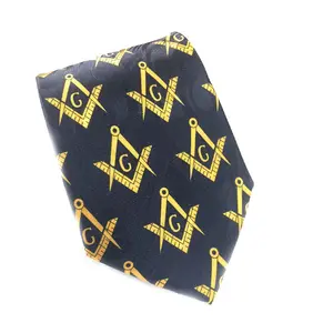 famous brand logo print tie masonic tie