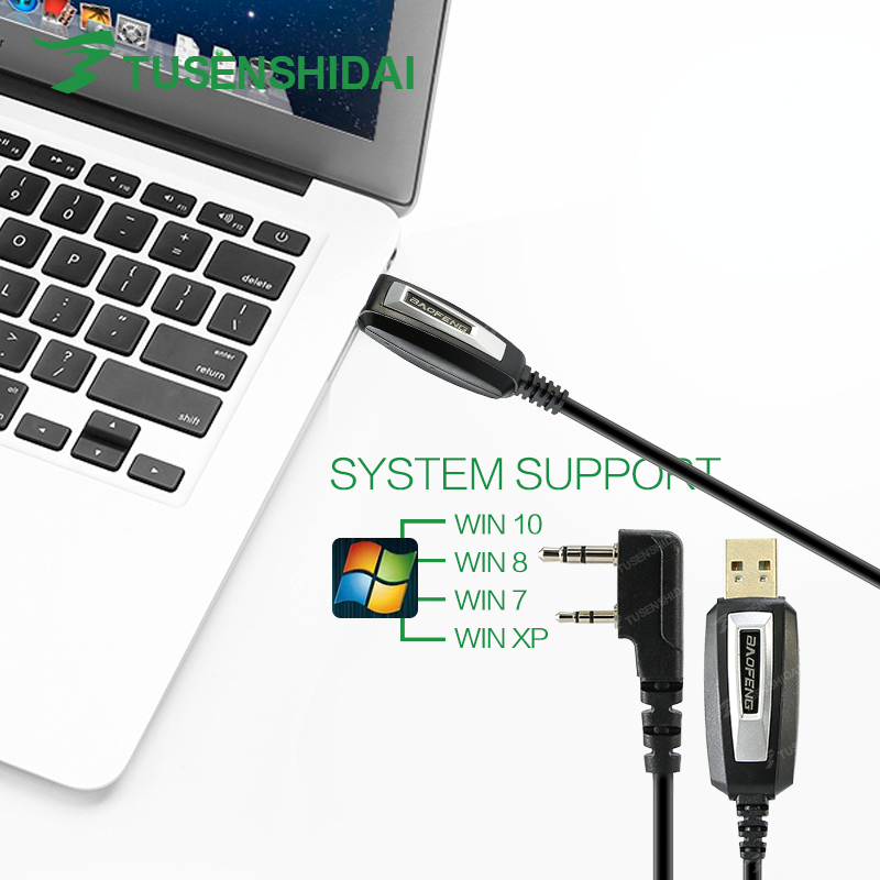 Alta calidad USB Cable de programación 2 pins Para baofeng GT-3 UV-82 UV-5R DM-5R BF-888s para tyt de dos vías radio