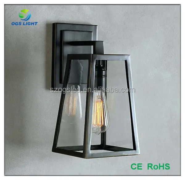 Китай smart освещения кованого железа и стекла эдисон лампы современный настенный светильник