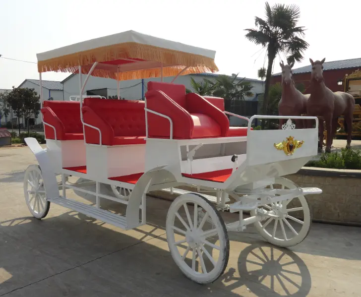 白い結婚式の馬車/電気自動車ワゴン/観光トロリー