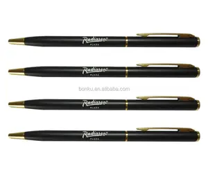 Bolígrafo Metálico Simple y Económico de Color Negro del Hotel Radisson <span class=keywords><strong>Plaza</strong></span> - Product Image 1