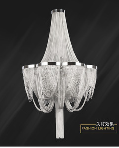 Lampadario Vintage Stile Impero Francese con Catena in Alluminio, Lampada <span class=keywords><strong>a</strong></span> <span class=keywords><strong>Sospensione</strong></span> <span class=keywords><strong>per</strong></span> <span class=keywords><strong>Soggiorno</strong></span> MD85219 - Product Image 6